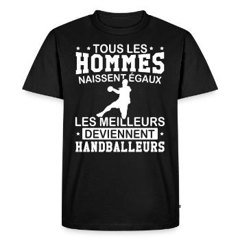 Les meilleurs deviennent handballeurs - T-shirt Premium bio Homme - noir - Devant - Nico (187cm)