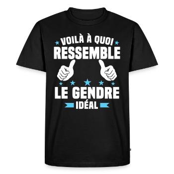 Voilà à quoi ressemble le gendre idéal - T-shirt Premium bio Homme - noir - Devant - Nico (187cm)