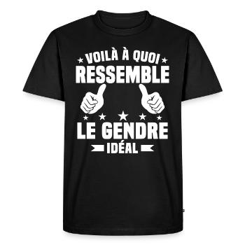 Voilà à quoi ressemble le gendre idéal - T-shirt Premium bio Homme - noir - Devant - Nico (187cm)