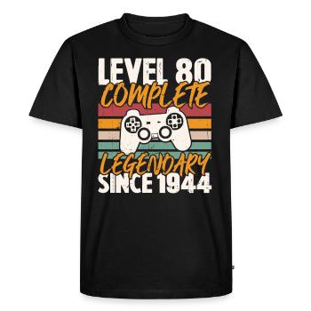 Level 80 Complete 1944 Birthday Gift - Men's Premium Organic T-Shirt - black - Front - Nico (187cm)