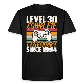 Niveau 30 Complete 1994, Cadeau D'anniversaire - T-shirt Premium bio Homme - noir - Devant - Nico (187cm)