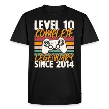 Level 10 Complete 2014, Birthday Gift - Men's Premium Organic T-Shirt - black - Front - Nico (187cm)