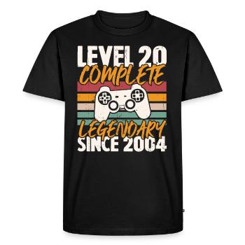 Niveau 20 Complete 2004, Cadeau D'anniversaire - T-shirt Premium bio Homme - noir - Devant - Nico (187cm)