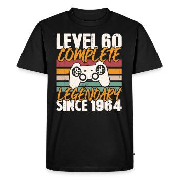 Niveau 60 Complete 1964, Cadeau D'anniversaire - T-shirt Premium bio Homme - noir - Devant - Nico (187cm)