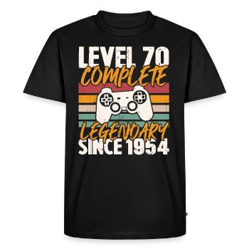 Level 70 Complete 1954 Birthday Gift - Men's Premium Organic T-Shirt - black - Front - Nico (187cm)