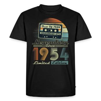 Legendary Since 1954 Vintage Birthday Gift - Men's Premium Organic T-Shirt - black - Front - Nico (187cm)