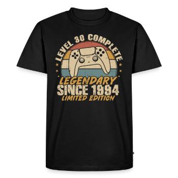 Niveau 30 complète légendaire depuis 1994 - T-shirt Premium bio Homme - noir - Devant - Nico (187cm)