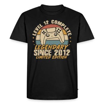 Level 12 Complete Legendary since 2012 - Men's Premium Organic T-Shirt - black - Front - Nico (187cm)