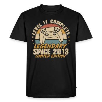 Niveau 11 complète légendaire depuis 2013 - T-shirt Premium bio Homme - noir - Devant - Nico (187cm)