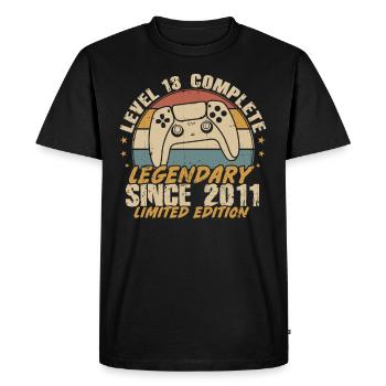 Level 13 Complete Legendary since 2011 - Men's Premium Organic T-Shirt - black - Front - Nico (187cm)