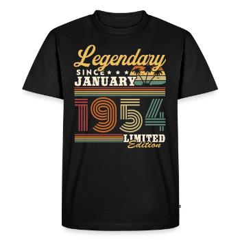 Legendary Since January 1954 Vintage Gift - Men's Premium Organic T-Shirt - black - Front - Nico (187cm)