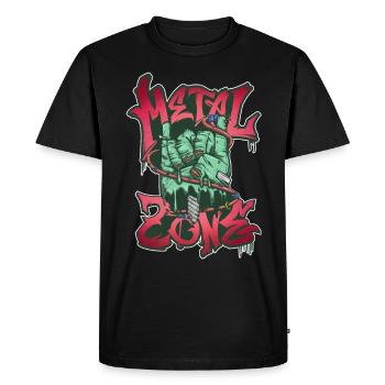 Metal Zone - Men's Premium Organic T-Shirt - black - Front - Nico (187cm)