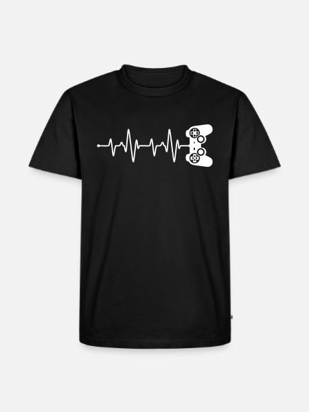 Gamer Heartbeat - Men's Premium Organic T-Shirt - black