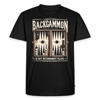 Backgammon is My Retirement Plan - Vintage Game - Men's Premium Organic T-Shirt - black - Front - Nico (187cm)