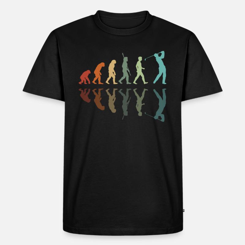 Golf Evolution - Golfer Evolution - Männer Premium Bio T-Shirt - Schwarz