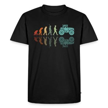 Evolution du tracteur - T-shirt Premium bio Homme - noir - Devant - Nico (187cm)