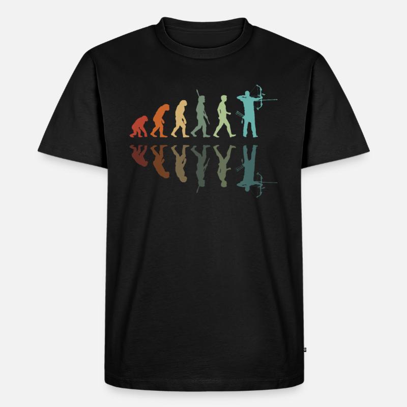 Entwicklung des Bogenschießens - Männer Premium Bio T-Shirt - Schwarz