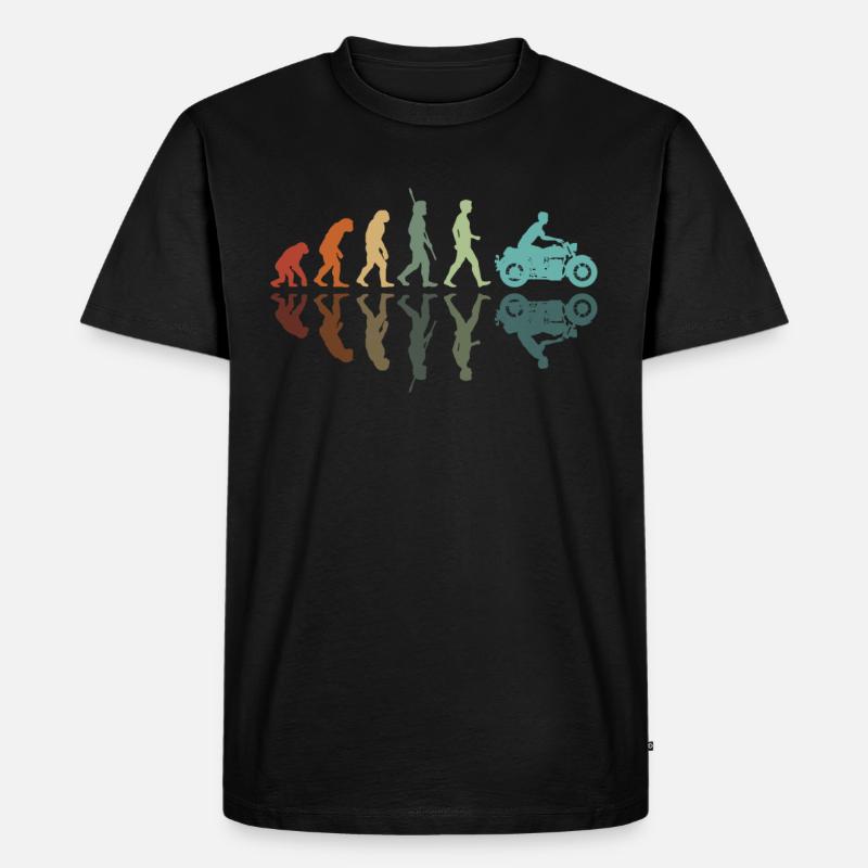 Motorradfahrer Entwicklung - Männer Premium Bio T-Shirt - Schwarz