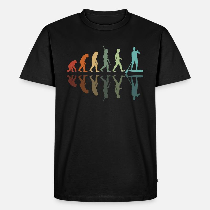 Paddleboard Evolution - Männer Premium Bio T-Shirt - Schwarz