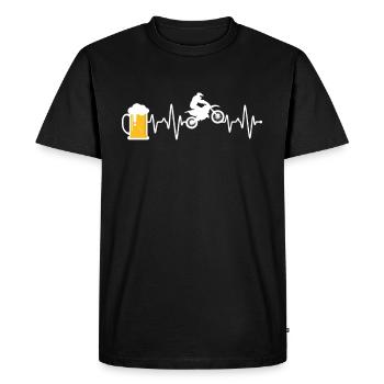 Motocross et battement de cœur de la bière - T-shirt Premium bio Homme - noir - Devant - Nico (187cm)