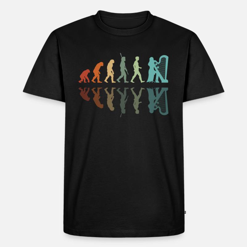 Harp Player Evolution - Men's Premium Organic T-Shirt - black