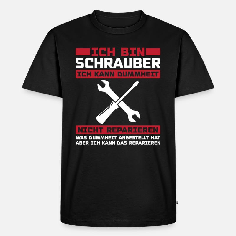 Ich bin schrauber - Männer Premium Bio T-Shirt - Schwarz