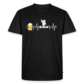 Beer and DJ Techno Heartbeat - Men's Premium Organic T-Shirt - black - Front - Nico (187cm)