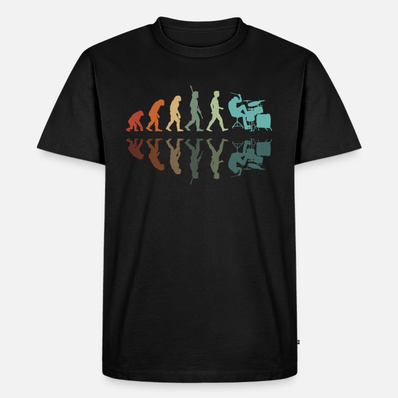 Schlagzeuger Entwicklung - Männer Premium Bio T-Shirt - Schwarz