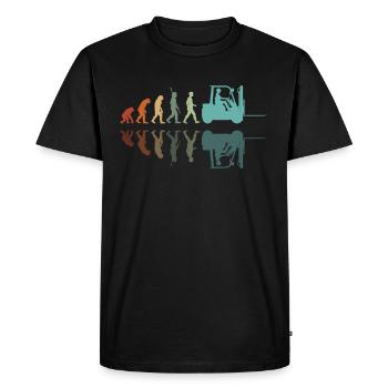 Evolution Forklift - Men's Premium Organic T-Shirt - black - Front - Nico (187cm)