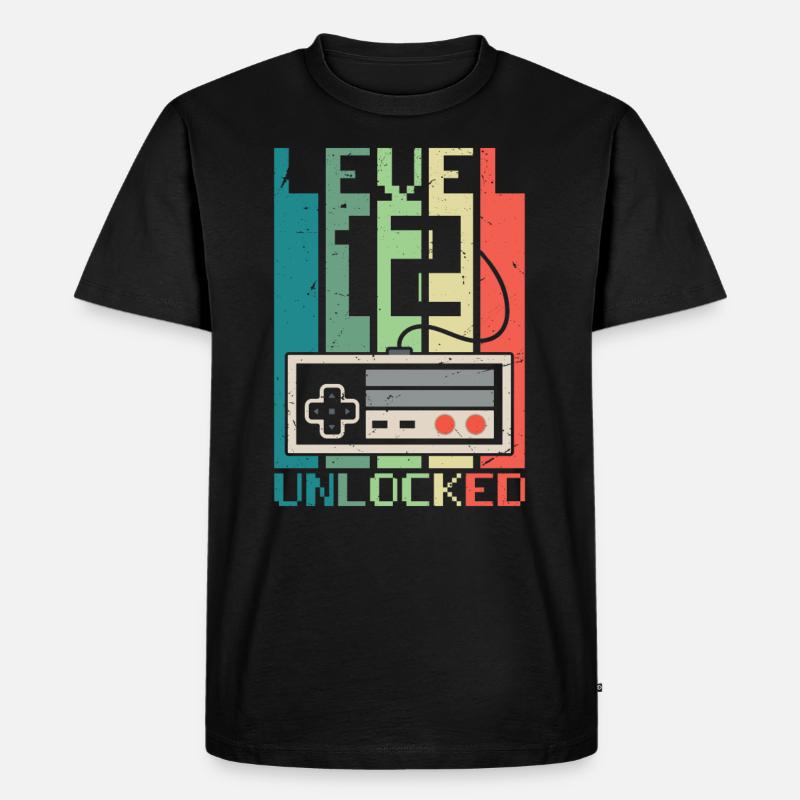 Level 12 freigeschaltet - Männer Premium Bio T-Shirt - Schwarz