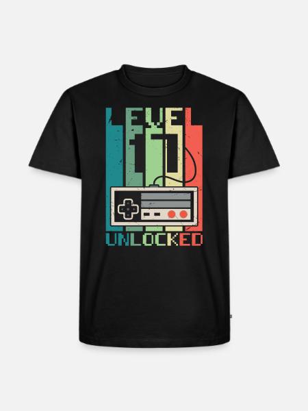 Level 17 Unlocked - Men's Premium Organic T-Shirt - black