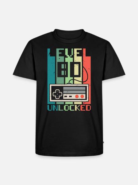Level 80 Unlocked - Men's Premium Organic T-Shirt - black