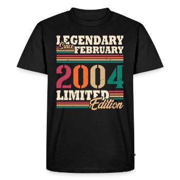 Vintage 2004 Février Vintage Anniversaire Rétro - T-shirt Premium bio Homme - noir - Devant - Nico (187cm)