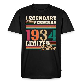 Vintage 1994 Février Vintage Anniversaire Rétro - T-shirt Premium bio Homme - noir - Devant - Nico (187cm)