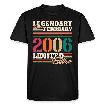 Vintage 2006 Février Vintage Anniversaire Rétro - T-shirt Premium bio Homme - noir - Devant - Nico (187cm)