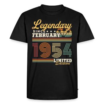 Legendary Since February 1954 Vintage Gift - Men's Premium Organic T-Shirt - black - Front - Nico (187cm)