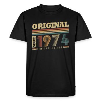 Original depuis 1974 Vintage cadeau d’anniversaire - T-shirt Premium bio Homme - noir - Devant - Nico (187cm)