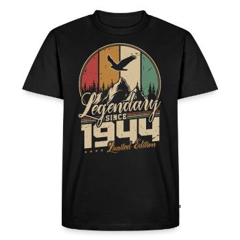 Legendary Since 1944 Vintage Birthday Gift - Men's Premium Organic T-Shirt - black - Front - Nico (187cm)