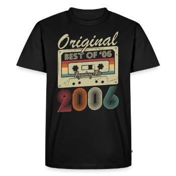 Idée originale de cadeau d’anniversaire Vintage 2006 - T-shirt Premium bio Homme - noir - Devant - Nico (187cm)
