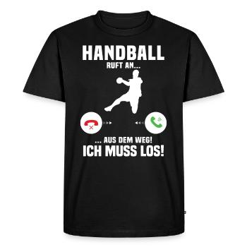 Handball m’appelle, drôle de cadeau handball - T-shirt Premium bio Homme - noir - Devant - Nico (187cm)