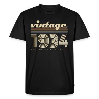 Vintage 1934 rétro Vintage cadeau d’anniversaire - T-shirt Premium bio Homme - noir - Devant - Nico (187cm)