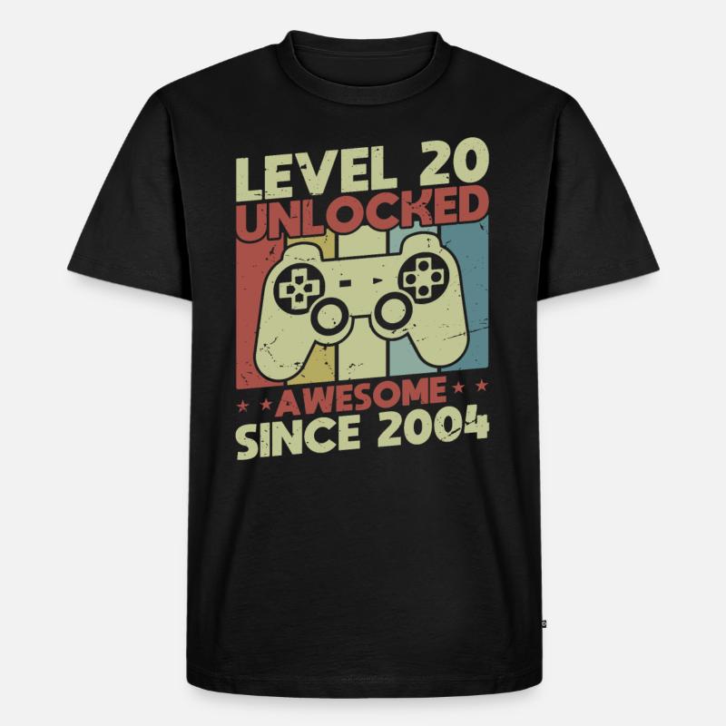 Level 20 freigeschaltet - Männer Premium Bio T-Shirt - Schwarz
