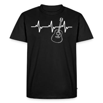 Guitar Heartbeat - Men's Premium Organic T-Shirt - black - Front - Nico (187cm)