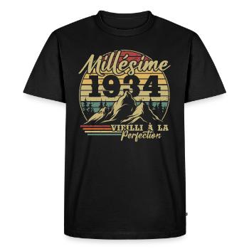 Millésime 1934 - T-shirt Premium bio Homme - noir - Devant - Nico (187cm)