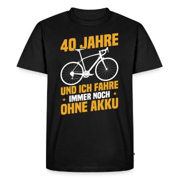 40 ans et je roule toujours sans batterie - T-shirt Premium bio Homme - noir - Devant - Nico (187cm)