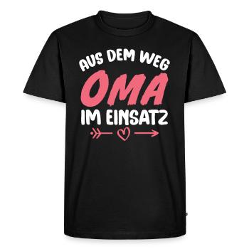 À l’écart, grand-mère en action - T-shirt Premium bio Homme - noir - Devant - Nico (187cm)