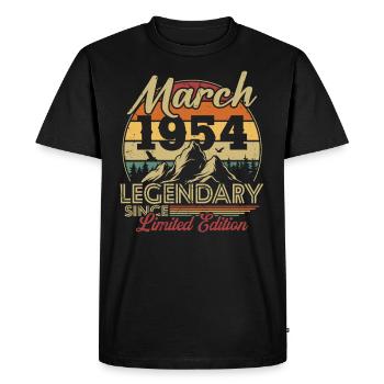 Vintage Retro March 1954 Birthday D Gift - Men's Premium Organic T-Shirt - black - Front - Nico (187cm)