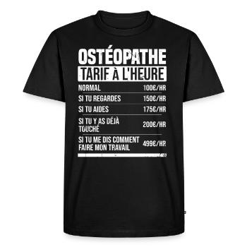 Osteopath hourly rate gift idea humor - Men's Premium Organic T-Shirt - black - Front - Nico (187cm)