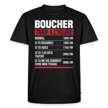Butcher Hourly Rate Humor Gift Idea - Men's Premium Organic T-Shirt - black - Front - Nico (187cm)