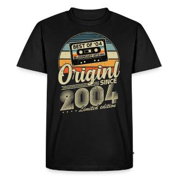 Original depuis 2004 Vintage cadeau d’anniversaire - T-shirt Premium bio Homme - noir - Devant - Nico (187cm)